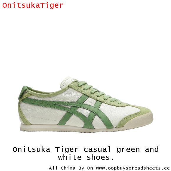 Onitsuka Tiger casual green and white shoes.