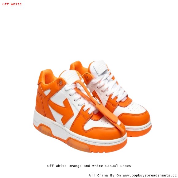 Off-White Orange and White Casual Shoes
