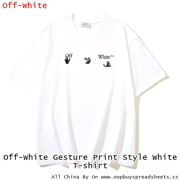 Off-White Gesture Print Style White T-shirt