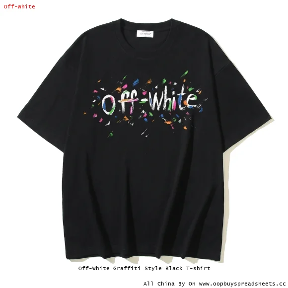 Off-White Graffiti Style Black T-shirt