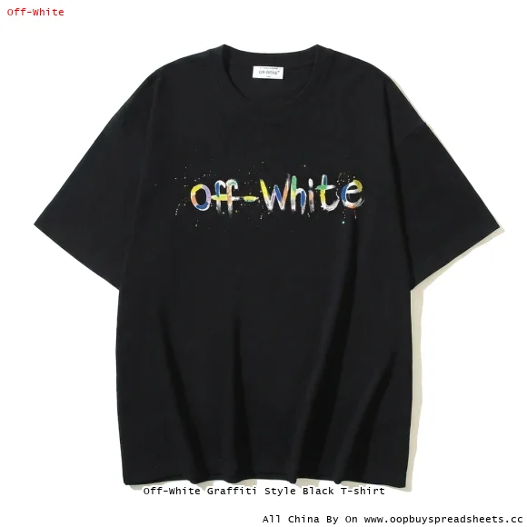 Off-White Graffiti Style Black T-shirt