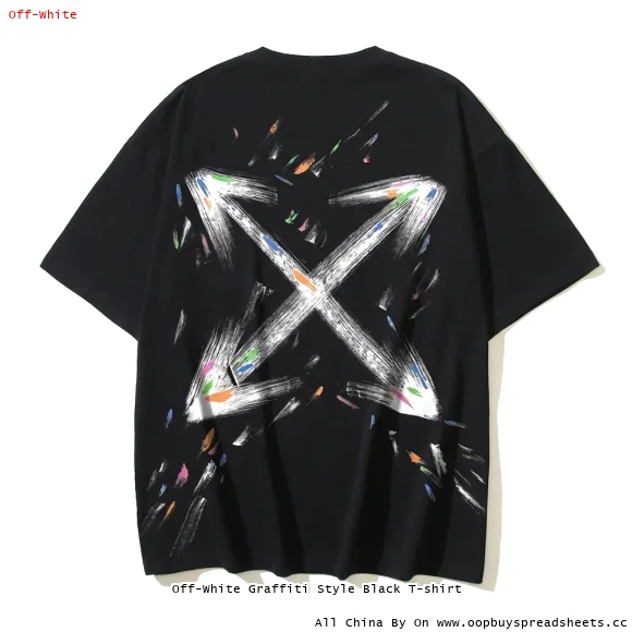Off-White Graffiti Style Black T-shirt