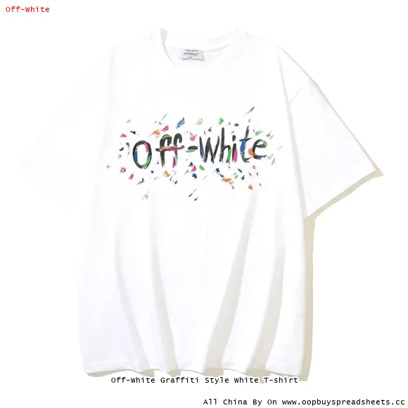 Off-White Graffiti Style White T-shirt
