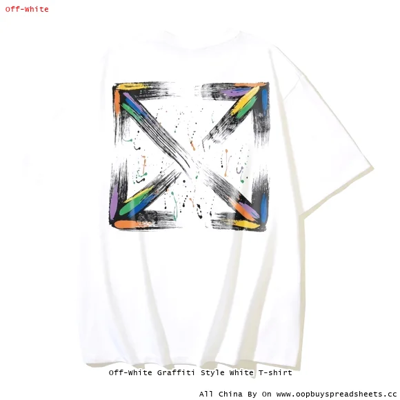 Off-White Graffiti Style White T-shirt