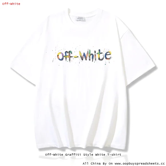 Off-White Graffiti Style White T-shirt