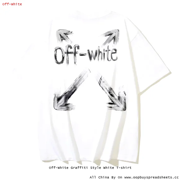 Off-White Graffiti Style White T-shirt
