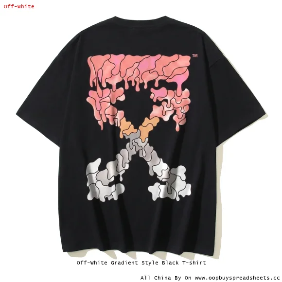 Off-White Gradient Style Black T-shirt
