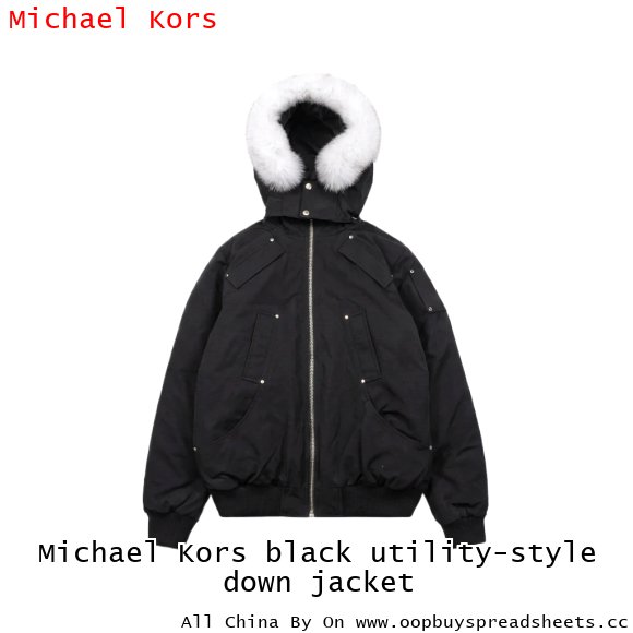 Michael Kors black utility-style down jacket