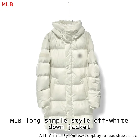 MLB long simple style off-white down jacket