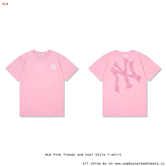 MLB Pink Trendy and Cool Style T-shirt