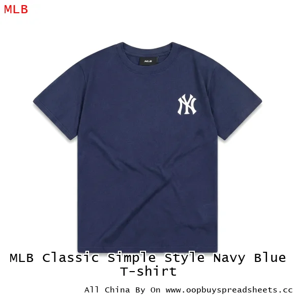 MLB Classic Simple Style Navy Blue T-shirt