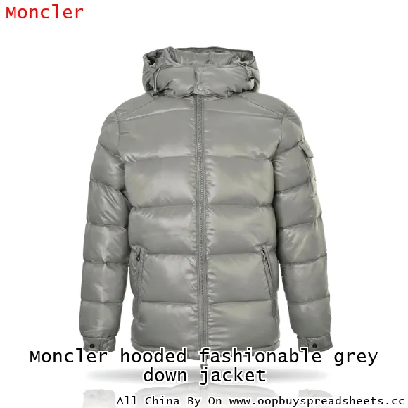 Moncler hooded fashionable grey down jacket