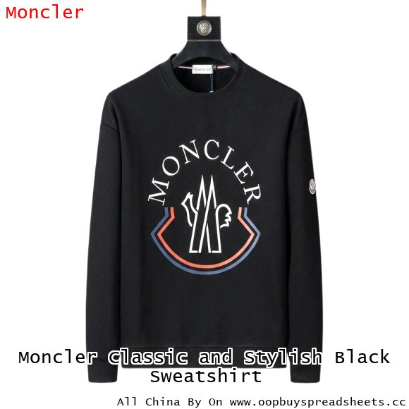 Moncler Classic and Stylish Black Sweatshirt