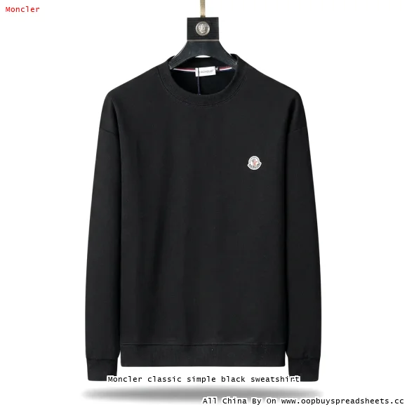 Moncler classic simple black sweatshirt