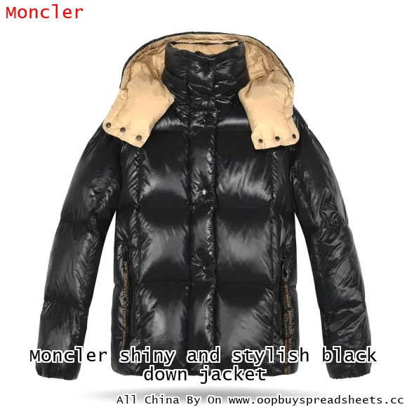 Moncler shiny and stylish black down jacket