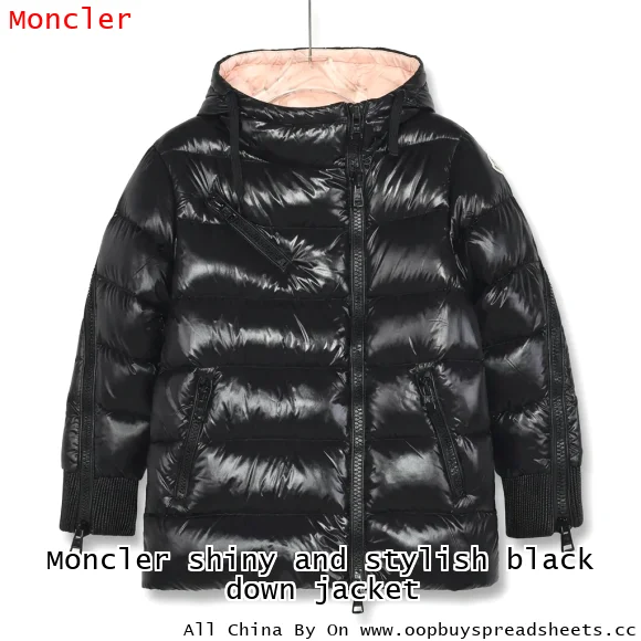 Moncler shiny and stylish black down jacket