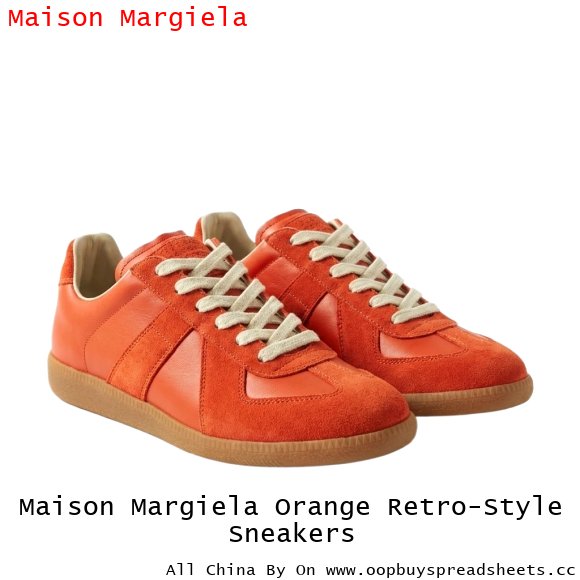 Maison Margiela Orange Retro-Style Sneakers