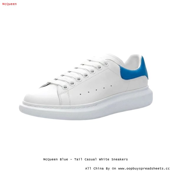 McQueen Blue - Tail Casual White Sneakers