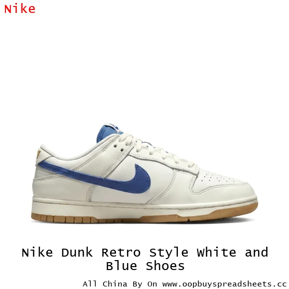 Nike Dunk Retro Style White and Blue Shoes