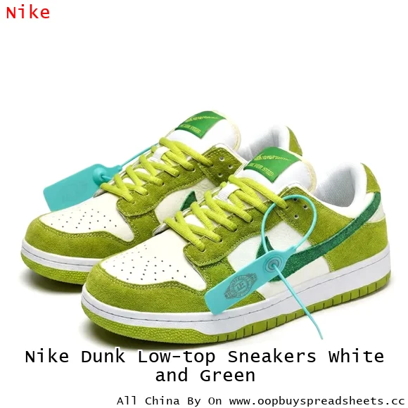 Nike Dunk Low-top Sneakers White and Green