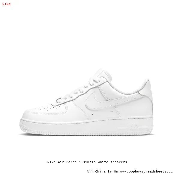 Nike Air Force 1 simple white sneakers