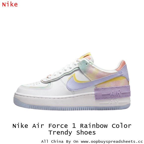 Nike Air Force 1 Rainbow Color Trendy Shoes