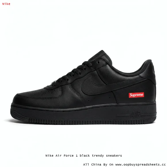 Nike Air Force 1 black trendy sneakers