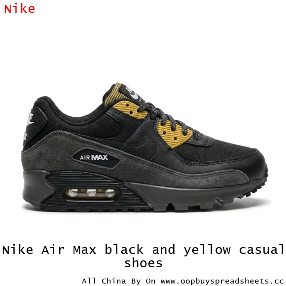 Nike Air Max black and yellow casual shoes