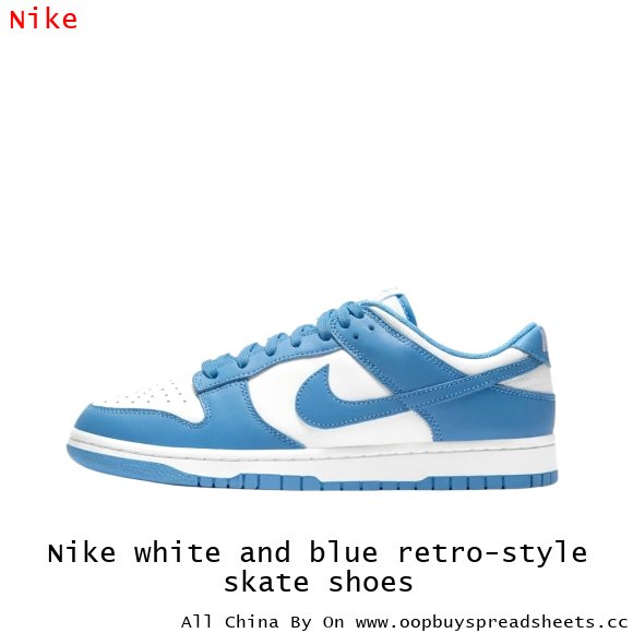Nike white and blue retro-style skate shoes