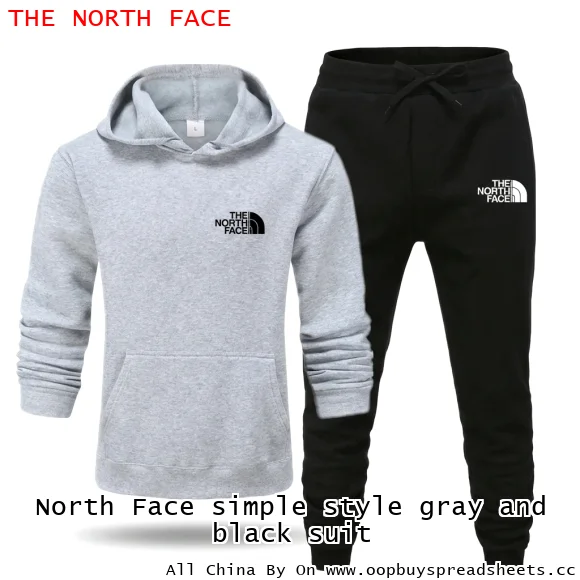 North Face simple style gray and black suit