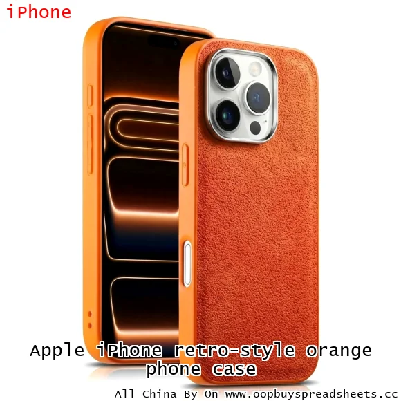 Apple iPhone retro-style orange phone case