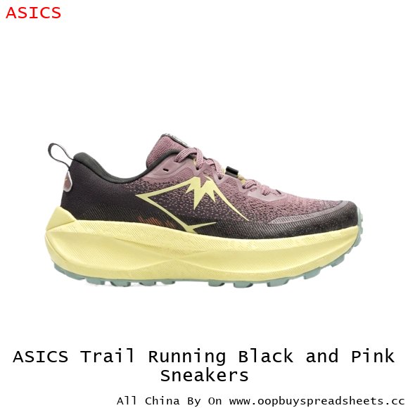 ASICS Trail Running Black and Pink Sneakers