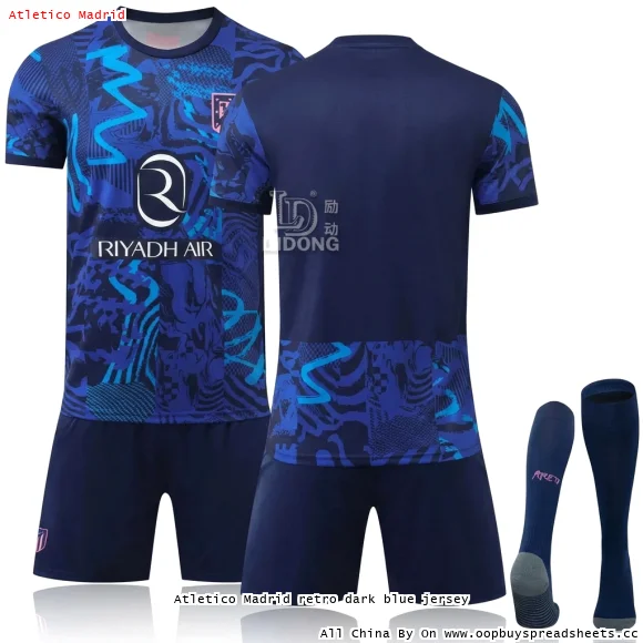 Atletico Madrid retro dark blue jersey