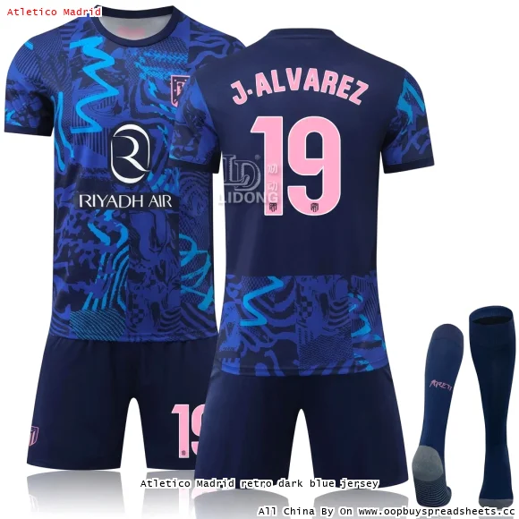Atletico Madrid retro dark blue jersey