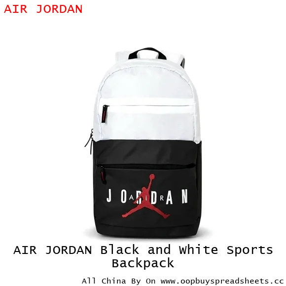 AIR JORDAN Black and White Sports Backpack