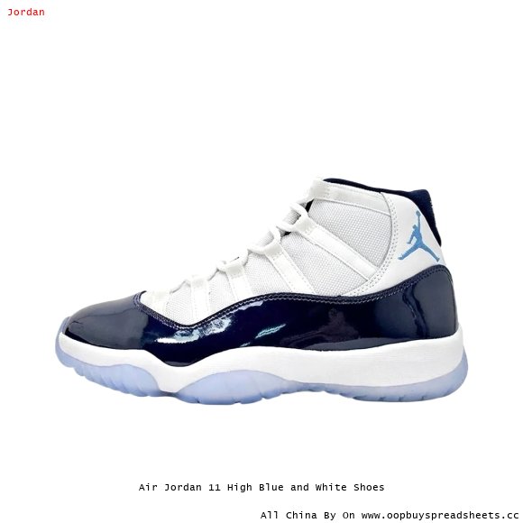 Air Jordan 11 High Blue and White Shoes
