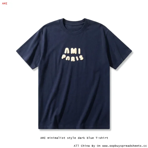 AMI minimalist style dark blue T-shirt