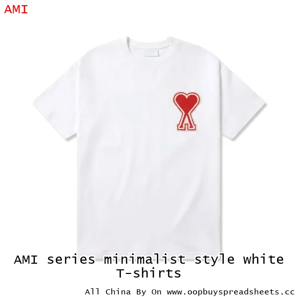 AMI series minimalist style white T-shirts