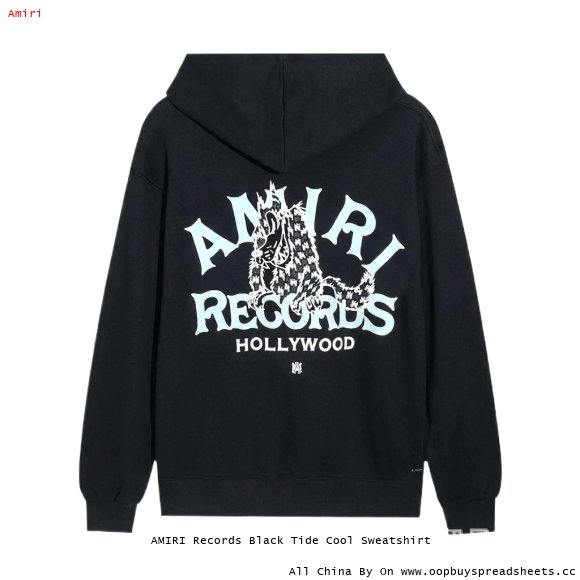 AMIRI Records Black Tide Cool Sweatshirt
