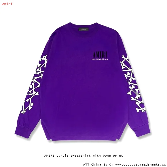 AMIRI purple sweatshirt with bone print