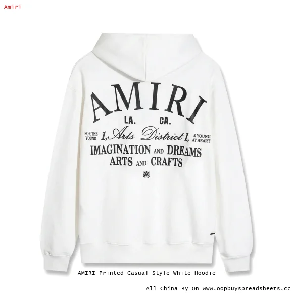 AMIRI Printed Casual Style White Hoodie