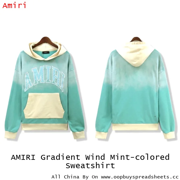 AMIRI Gradient Wind Mint-colored Sweatshirt