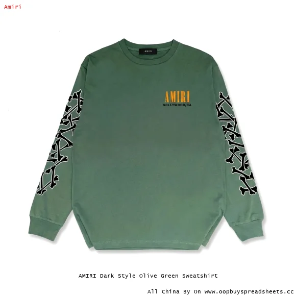 AMIRI Dark Style Olive Green Sweatshirt