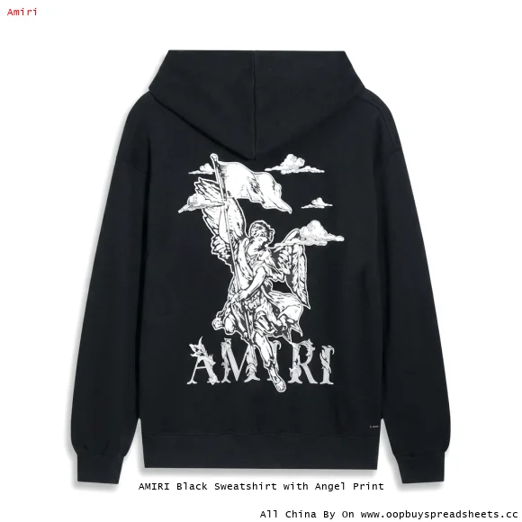 AMIRI Black Sweatshirt with Angel Print