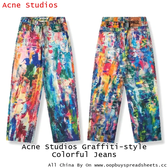 Acne Studios Graffiti-style Colorful Jeans
