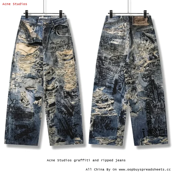 Acne Studios graffiti and ripped jeans
