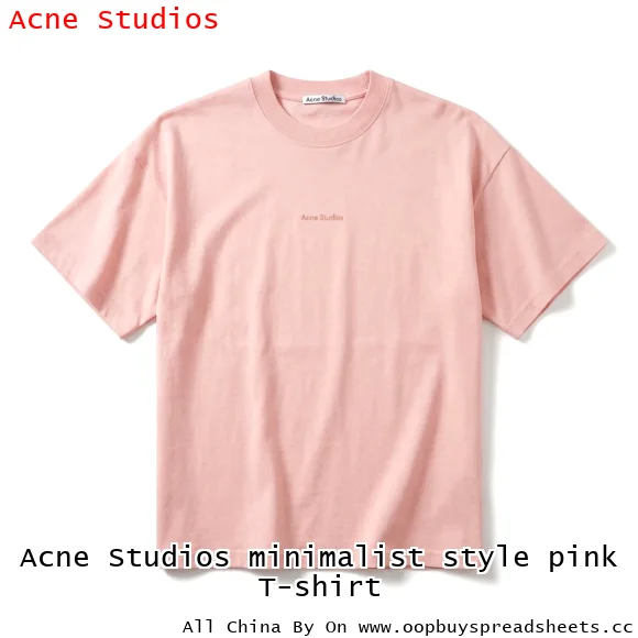 Acne Studios minimalist style pink T-shirt