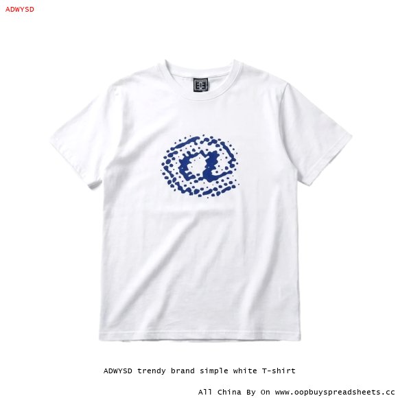 ADWYSD trendy brand simple white T-shirt
