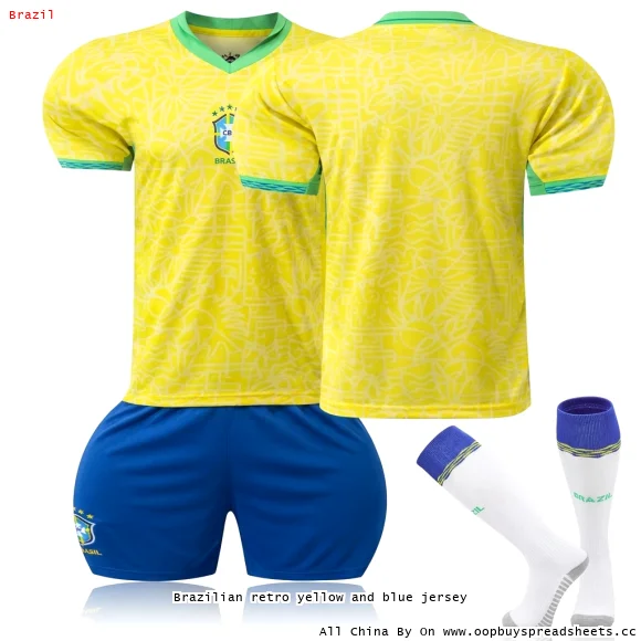 Brazilian retro yellow and blue jersey