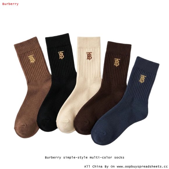 Burberry simple-style multi-color socks